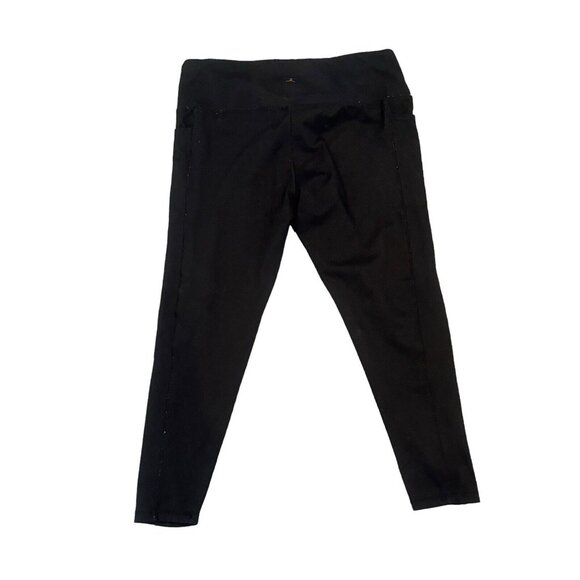 Danskin Leggings Womens Extra Large 14-16 Black Stretch Activewear 2 Pockets - Picture 3 of 8